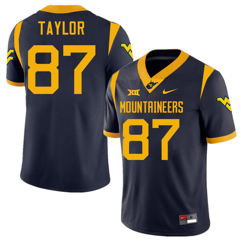 Kole Taylor WVU Jersey,West Virginia Mountaineers #87 Kole Taylor Jersey Youth College-Navy